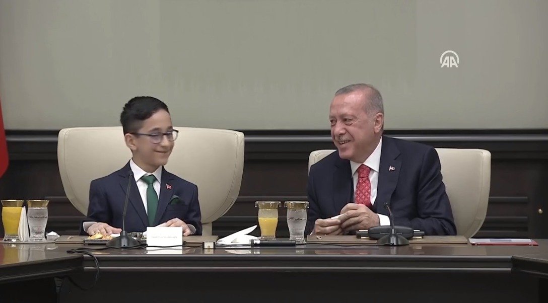 cumhurbaşkanı erdoğan çocukları kabul etti