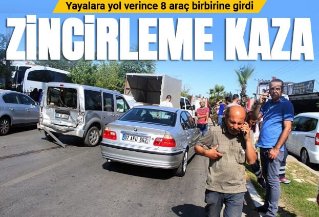 Antalya’da yaya geçidinde zincirleme kaza