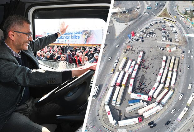 Elden Ele, Gönülden Gönülle,  Üsküdar'dan İdlib'e yardım malzemeleri yola çıktı