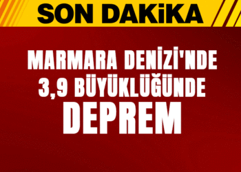 Marmara Denizi'nde 3,9 büyüklüğünde deprem