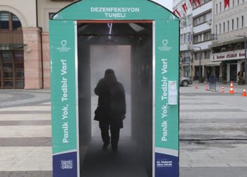 Ordu'da koronavirüse karşı dezenfeksiyon tüneli