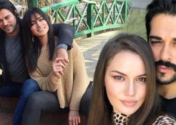 Burak Özçivit eşi Fahriye Evcen ile kız kardeşinin arasında kaldı!